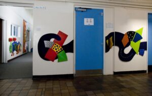 School halls with different tactile wall panels