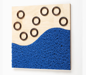blue fibre wood rings wall tile