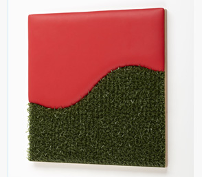 red cushion grass wall tile