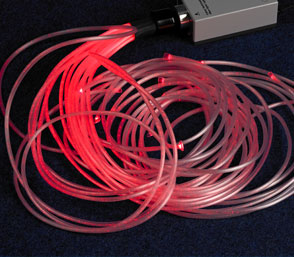 red fibre optic strands