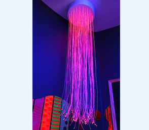 ceiling mounted fibre optic strands
