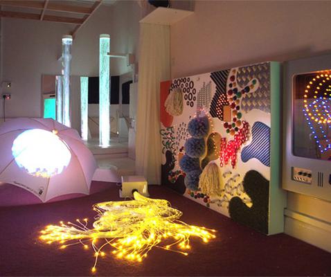 Sensory room with large tactile wall mural plus